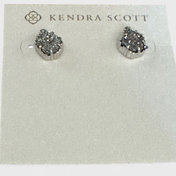 Kendra Scott-Rhodium Platinum rhodium Earrings NWT-Tessa Drusy - Picture 2 of 6